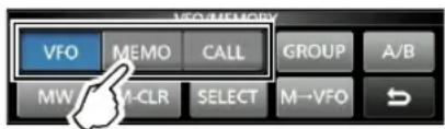 ICOM IC705 - Sélection du mode VFO, mémoire ou de canal d'appel - 2