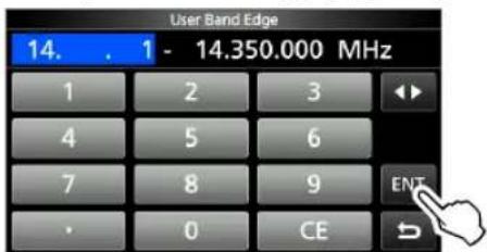 ICOM IC705 - Modification d'une Limite de bande - 2