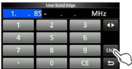 ICOM IC705 - Insertion d'une Limite de bande - 3