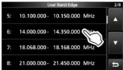 ICOM IC705 - Modification d'une Limite de bande - 1