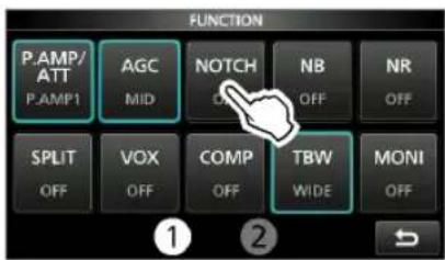 ICOM IC705 - ◇ Sélection du type de filtre Notch - 1