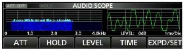 ICOM IC705 - Écran de l'analyseur audio - 2