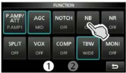 ICOM IC705 - ◇Ajustement du niveau NB et de l'heure - 1
