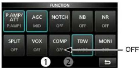 ICOM IC705 - ◇Réglage avant d'utiliser la fonction de compresseur vocal - 1