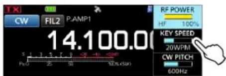 ICOM IC705 - ◇Réglage de la vitesse de manipulation - 1