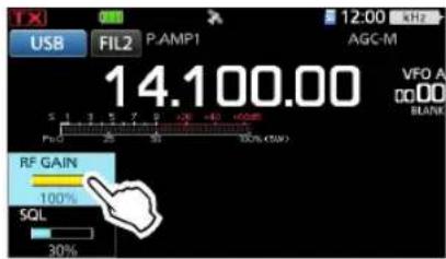 ICOM IC705 - Gain RF et niveau SQL - 1