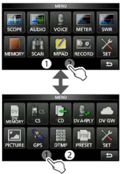 ICOM IC705 - ◇Écran MENU - 1