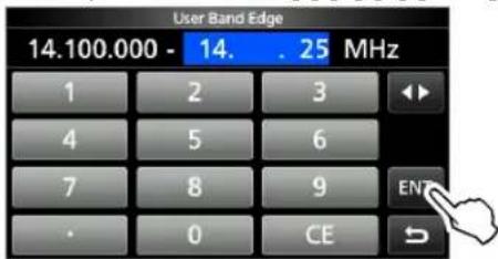 ICOM IC705 - Modification d'une Limite de bande - 3