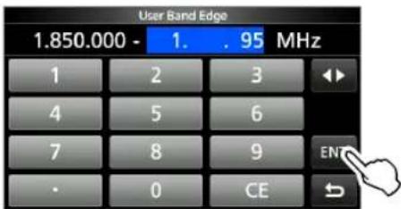 ICOM IC705 - Insertion d'une Limite de bande - 4