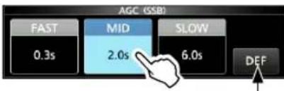 ICOM IC705 - ◇Réglage de la constante de temps de l'AGC - 2