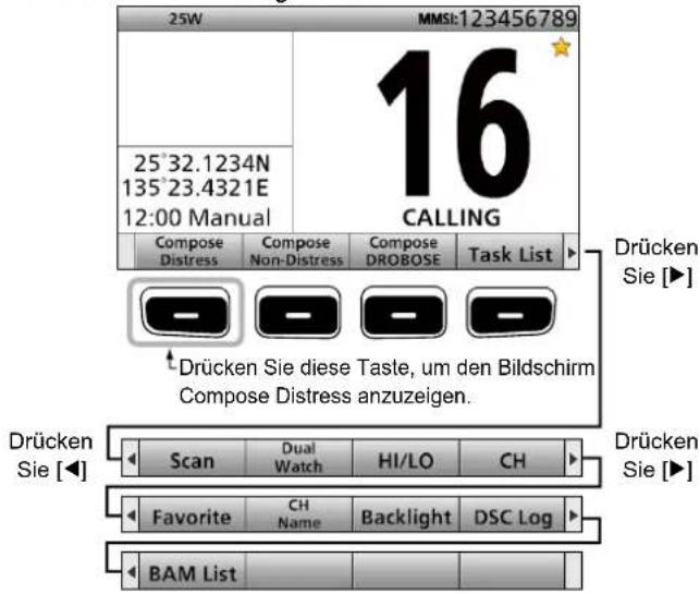 ICOM GM600 - Auswahl der Softwaretasten-Funktion - 1