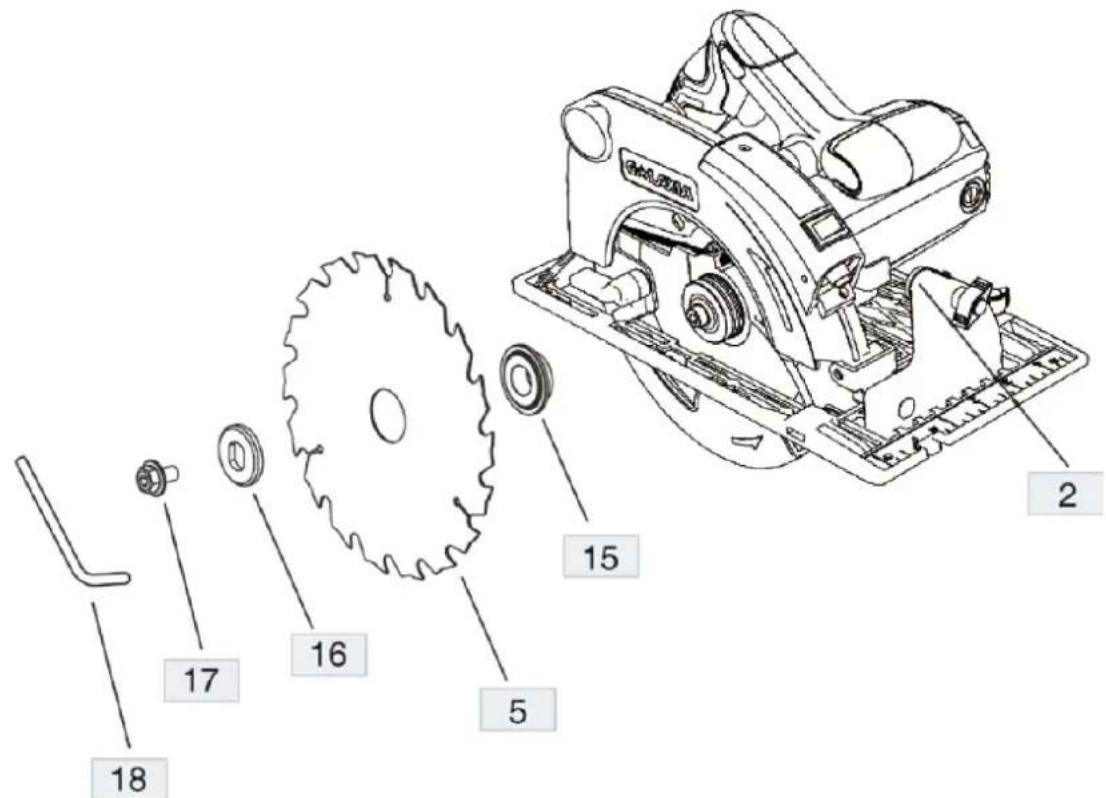 MSW SAW1300 - Sahanterän vaihto: - 1