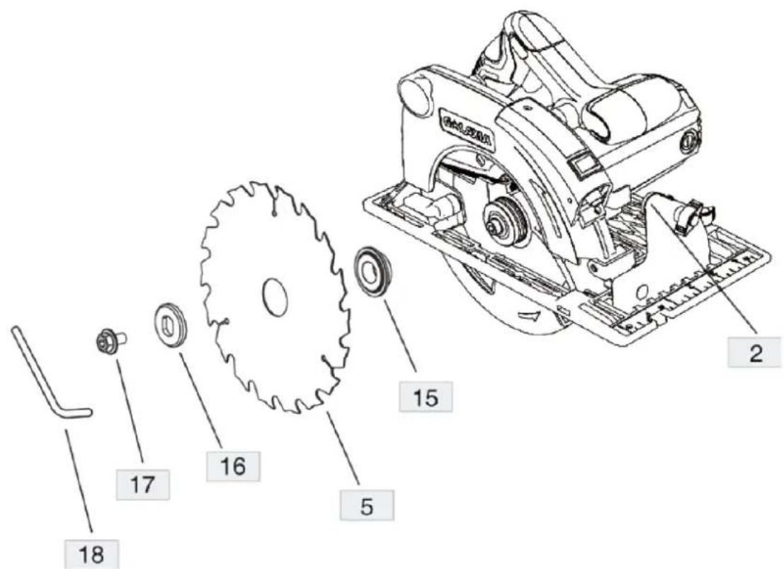 MSW SAW1300 - Wymiana tarczytnacej: - 1