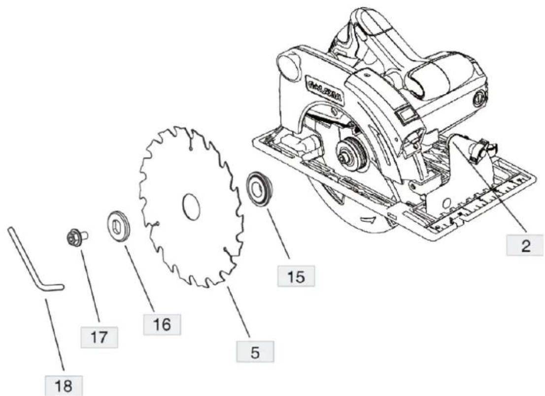 MSW SAW1300 - A fureszlap cseréje: - 1