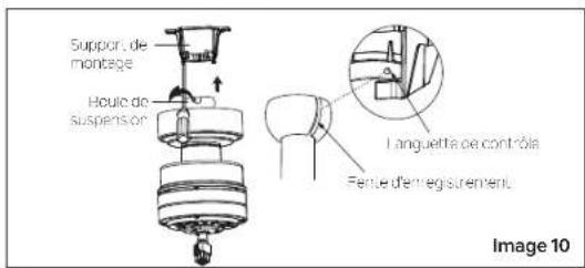 Support de montage Houlc de suspensor Languette de contrôle Fertue d'en règlement. Image 10