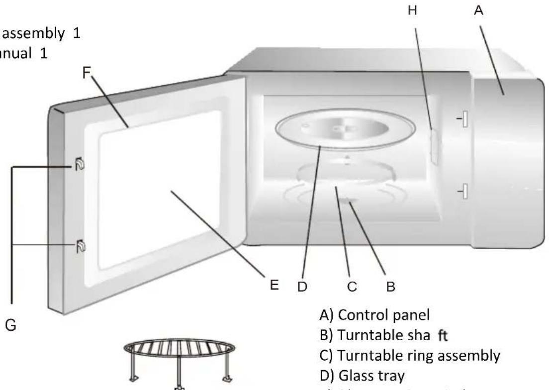 CANDY CA38SMBF7XS2 - Names of Oven Parts and Accessories - 1