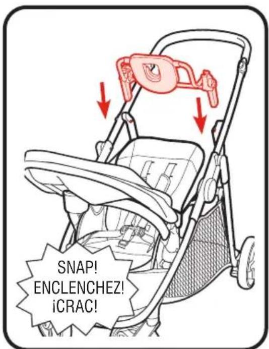 GRACO Ready2Grow 2.0 - Remove Pad from Elevated Seat Frame to Attach Infant Car Seat • Retrait du coussin du cadre du siege surélevé pour fixer le siege d'auto pour bébé • Retire la almohadilla del armazón del asiento elevado para fjar el asiento de automóvil para bébé - 5