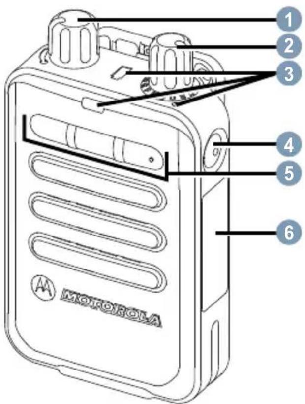 MOTOROLA Minitor VI - Identification des commandes du téléavertisseur - 1