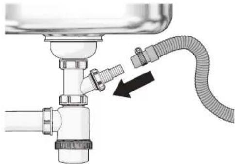 Wisberg WBDW42BB - Raccorder le tuyau d'évacuation à un siphon - 1