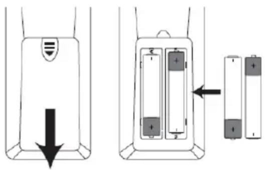 TECHNISAT TECHNIVISTA 43 CL - Insert batteries into remote control: - 1