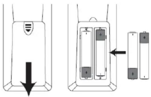 TECHNISAT TECHNIVISTA 43 CL - Inserisci le batterie nel telecomando: - 1