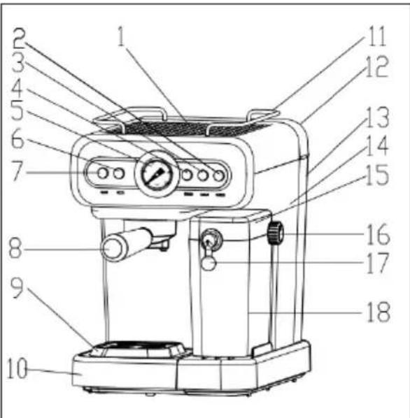 Klarstein Espressionata Evo - DEVICE OVERVIEW - 1