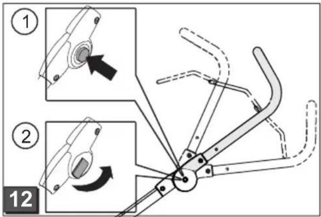 Technical diagram showing mechanical assembly steps with numbered instructions and component illustrations