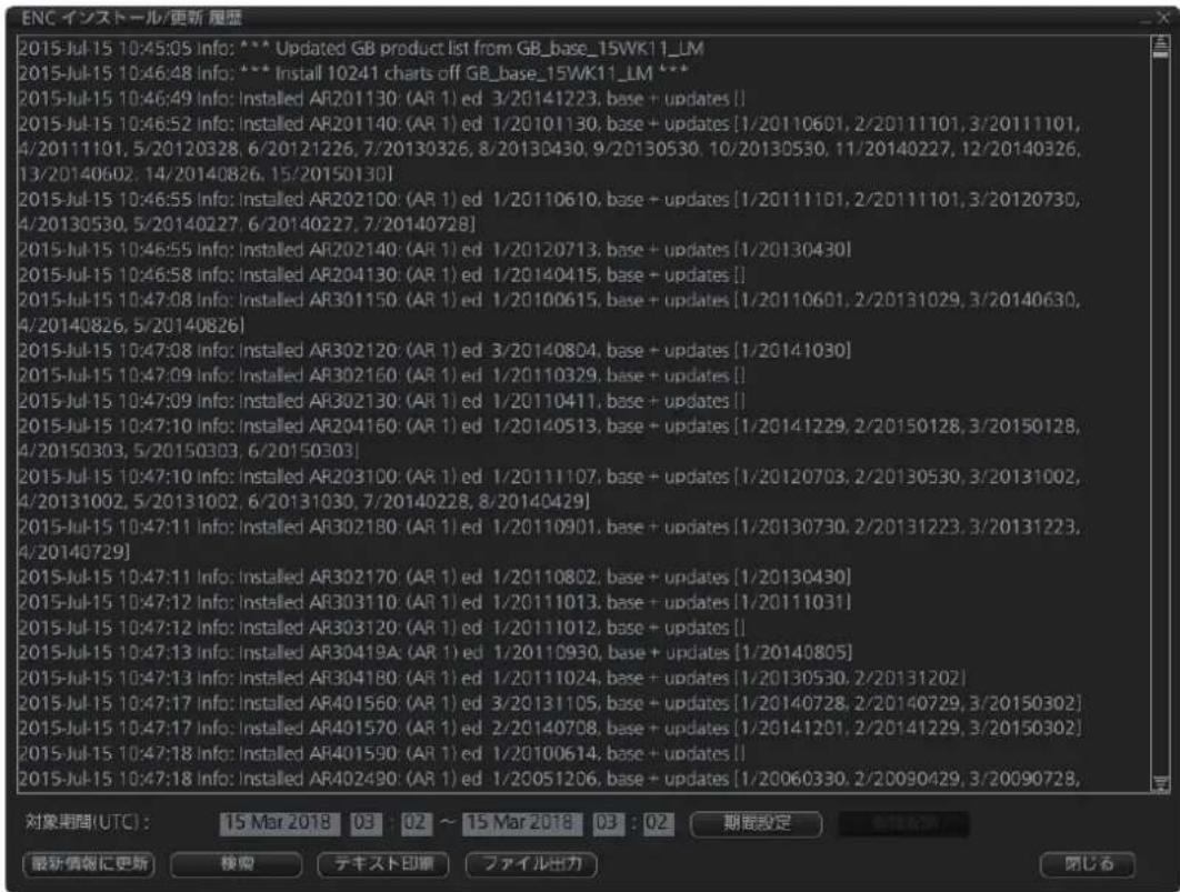 FURUNO FMD3200 - ネンストーリル /更新の履歴を表示する - 1