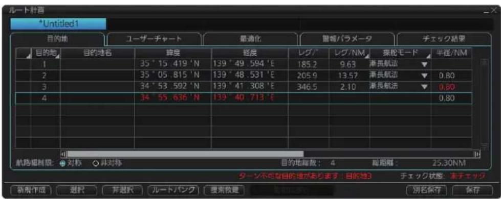 FURUNO FMD3200 - 「タ一」不可名目的地があます:目的地XX!(XX:目的地番号) - 1