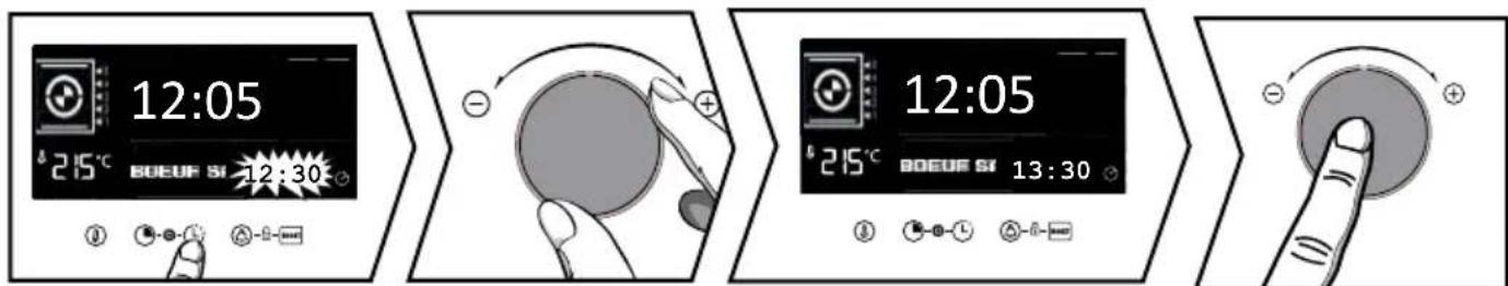 BRANDT BOC3434B - - Modification de l'heure de fin de cuisson - 1