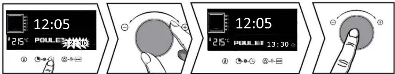 BRANDT BOC3434B - - Modification de l'heure de fin de cuisson - 1