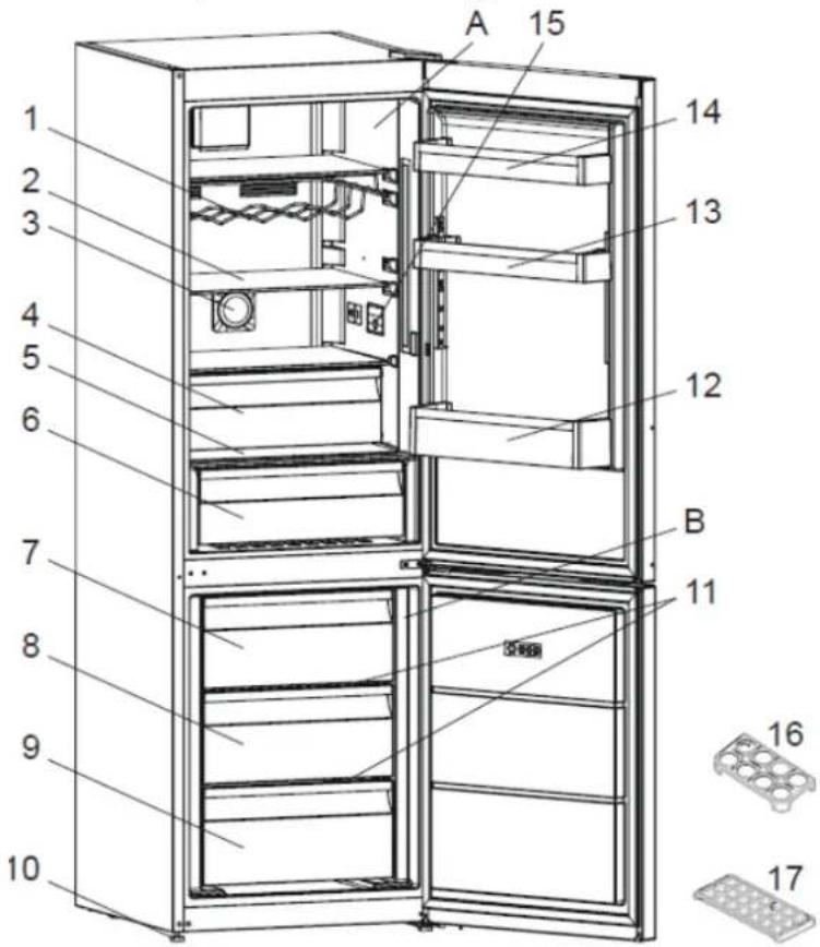 BRANDT BFC8566NW - Layout and presentation of your appliance - 1