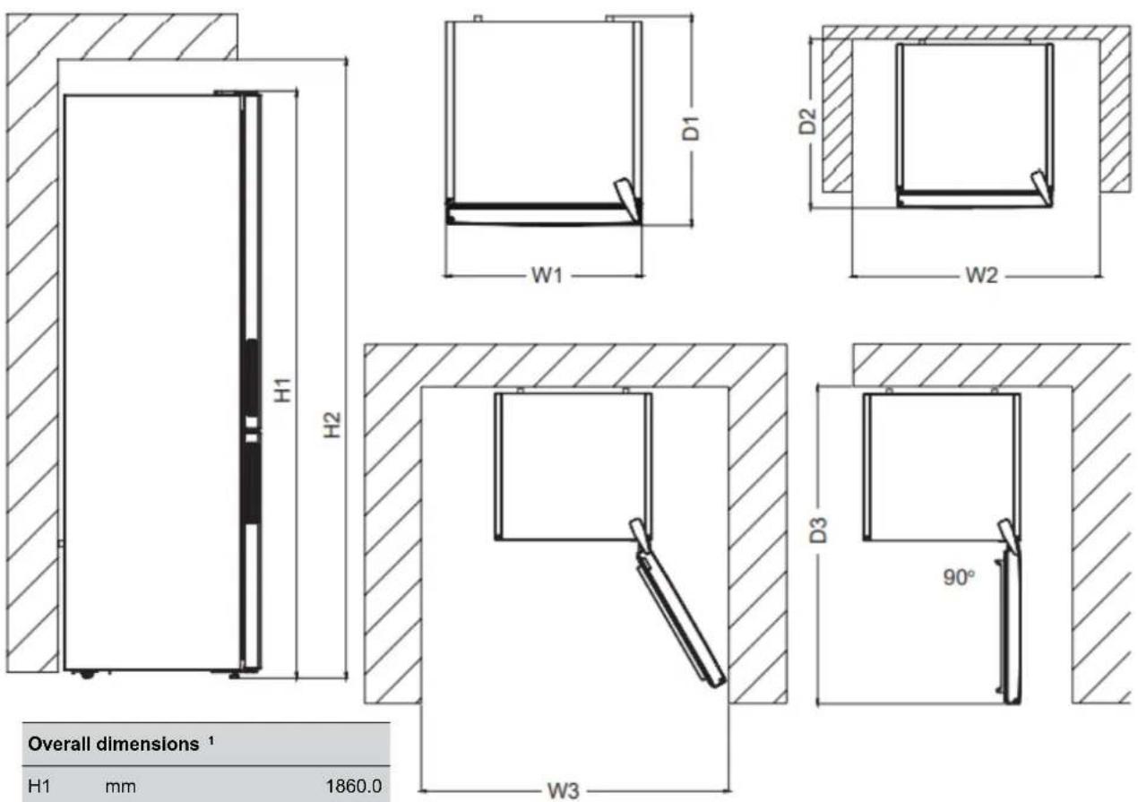 BRANDT BFC8566NW - Space required - 1