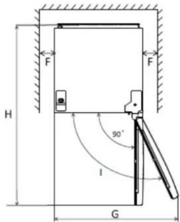 BRANDT BFC8611EW - Espace à respecter - 2