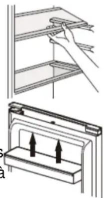 BRANDT BFC8611EW - Positionnement des balconnets de porte - 1