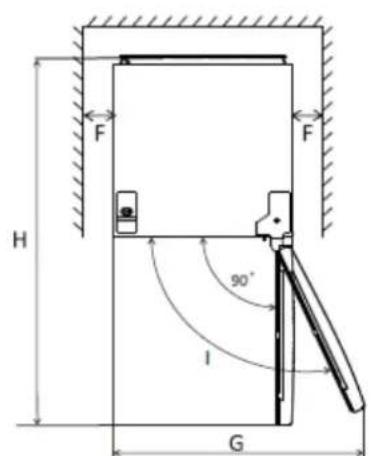 BRANDT BFC8611EW - Space required - 2