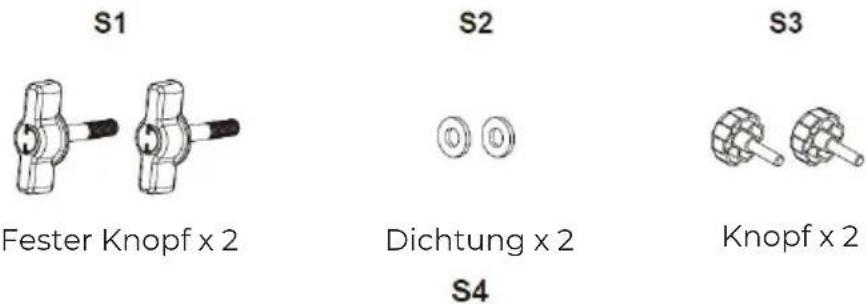 S1 Fester Knopf x 2 S2 Dichtung x 2 S4 S3 Knopf x 2