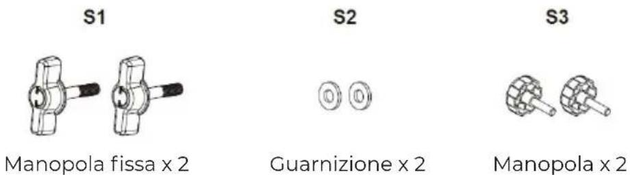 S1 Manopola fissa x 2 S2 Guarnizione x 2 S3 Manopola x 2