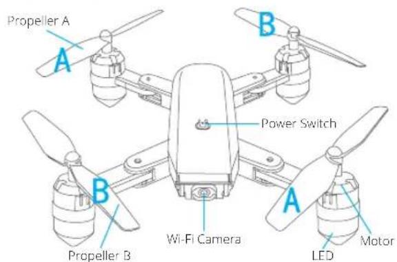 Dragon Touch DF01 - DRONE DIAGRAM - 1
