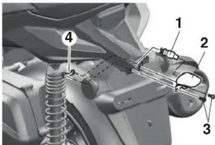 YAMAHA XMAX250 TECH MAX (2025) - Remplacement de l'ampoule d'éclairage de la plaque d'immatriculation - 1