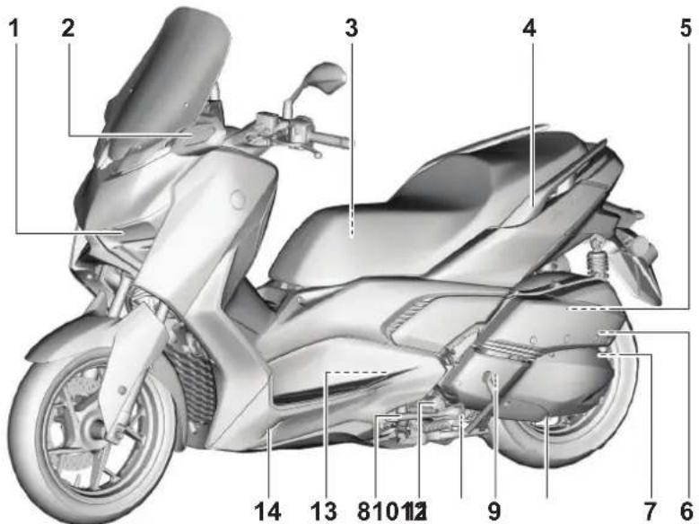 YAMAHA XMAX250 TECH MAX (2025) - Vue gauche - 1