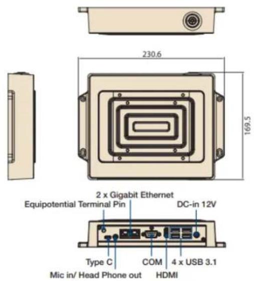 Advantech USM100H - Dimension - 1
