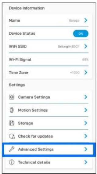 SWANN SWIFIALERTCAMPK2 - Méthode a - VIA le bouton de réinitialisation d'usine APP (si l'état de la caméra est en ligne) - 3