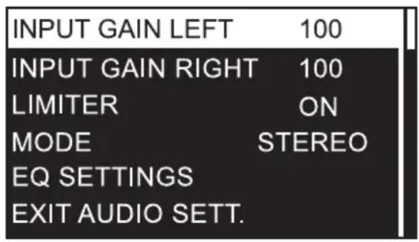 LD Systems U506 IEM T - AUDIO SETTINGS - 2