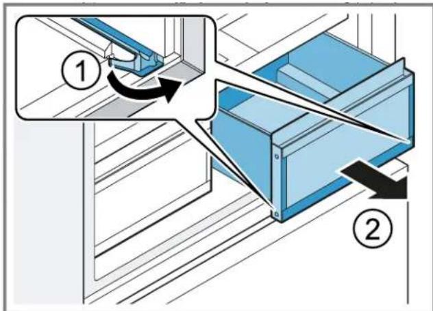 BOSCH B36IT100NP - Removing the cold storage container - 1