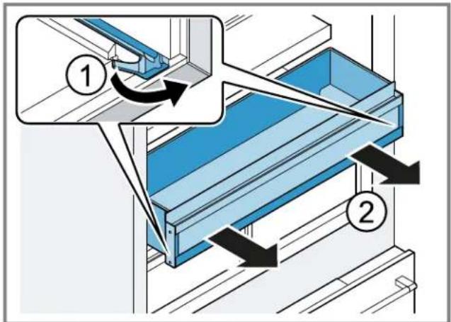 BOSCH B36IT100NP - Retirar el recipiente de almacenamento - 1