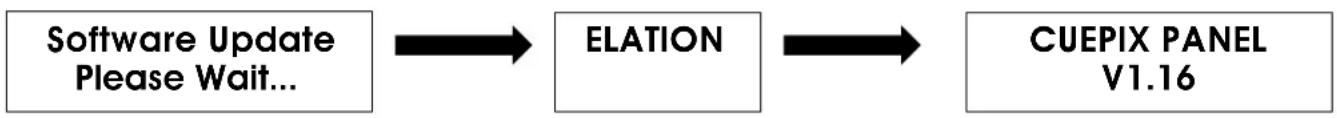 Elation CUEPIX PANEL - Information affichee pendant le demarrage initial - 1