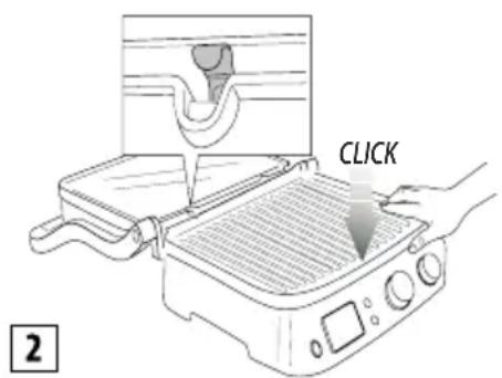BRAUN MultiGrill 9 CG 9040 - Innsetting av stekeplatene. - 2