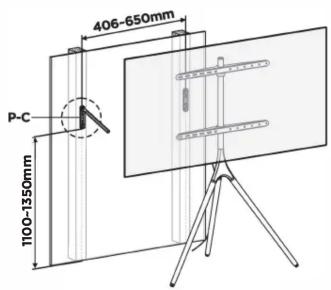 KIMEX 0304064 - Support chevalet design scandinave pour TV 45"-65" - 2