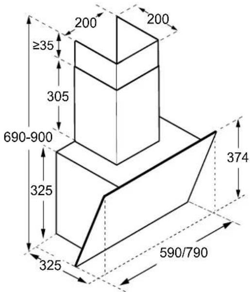 SIEMENS LC85KDK6K - Dimensions de l'appareil - 1